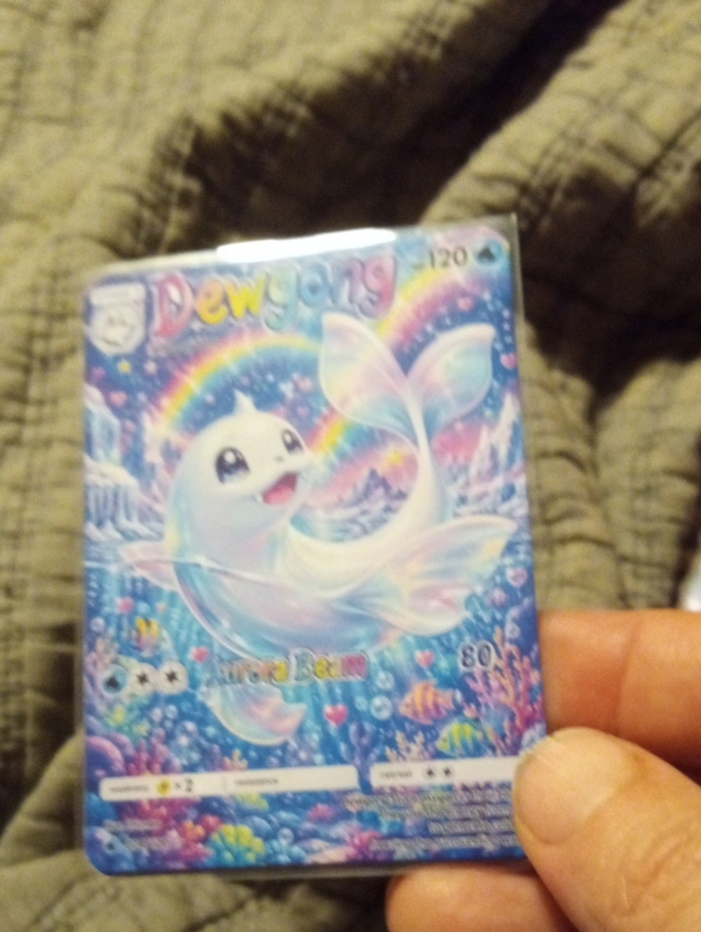 Dewgong Collectible Card - Pastel Blue
